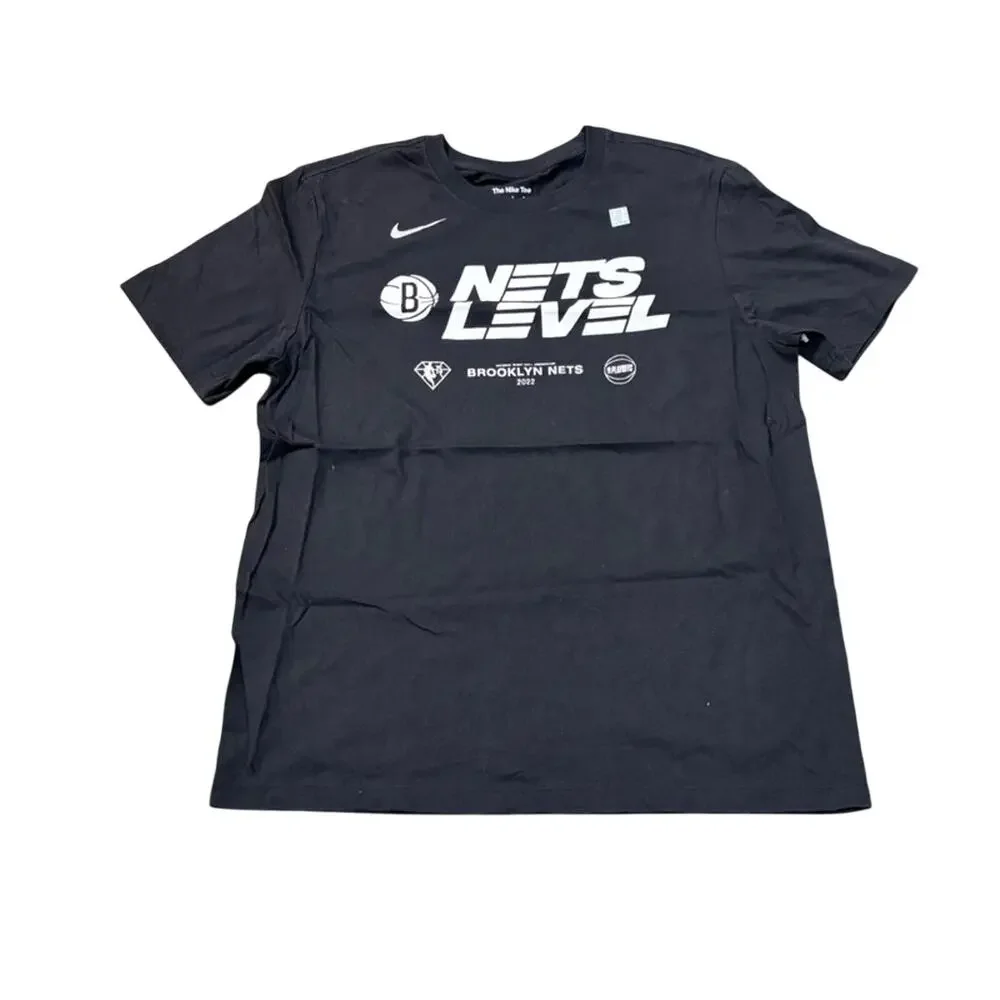 Nike NBA Brooklyn New York Nets Basketball 2022 Black T-Shirt Men’s L Large New
